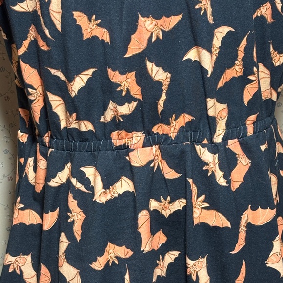 NWOT ModCloth Midnight Dreamscape Bat Print Peter Pan Collar Dress XL - Picture 7 of 8